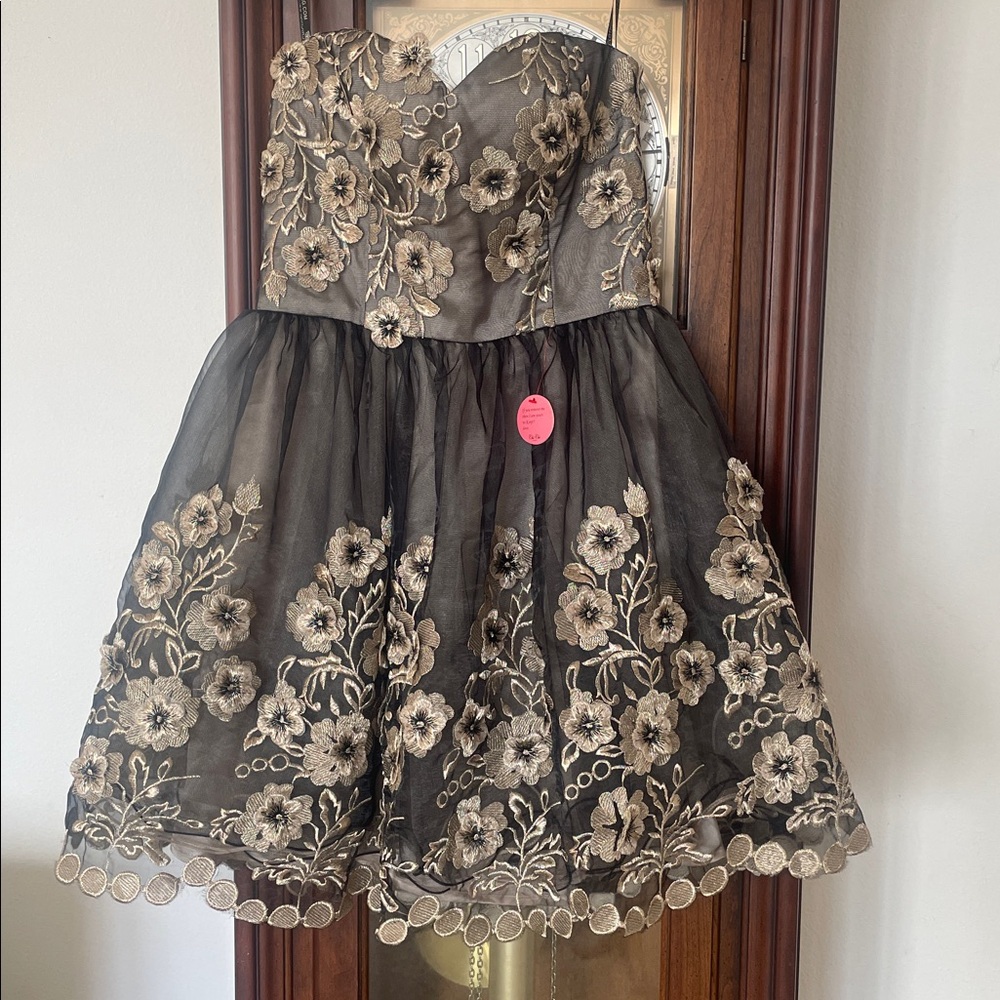 Chi Chi London Metallic Floral Mini Dress